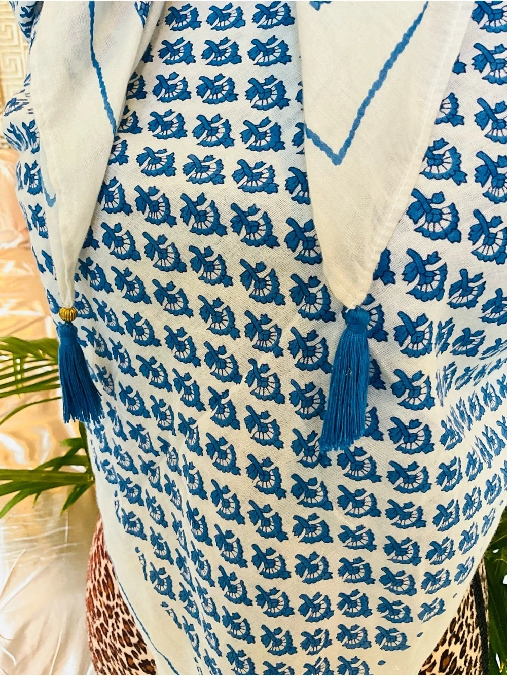 Blue and White Scarf